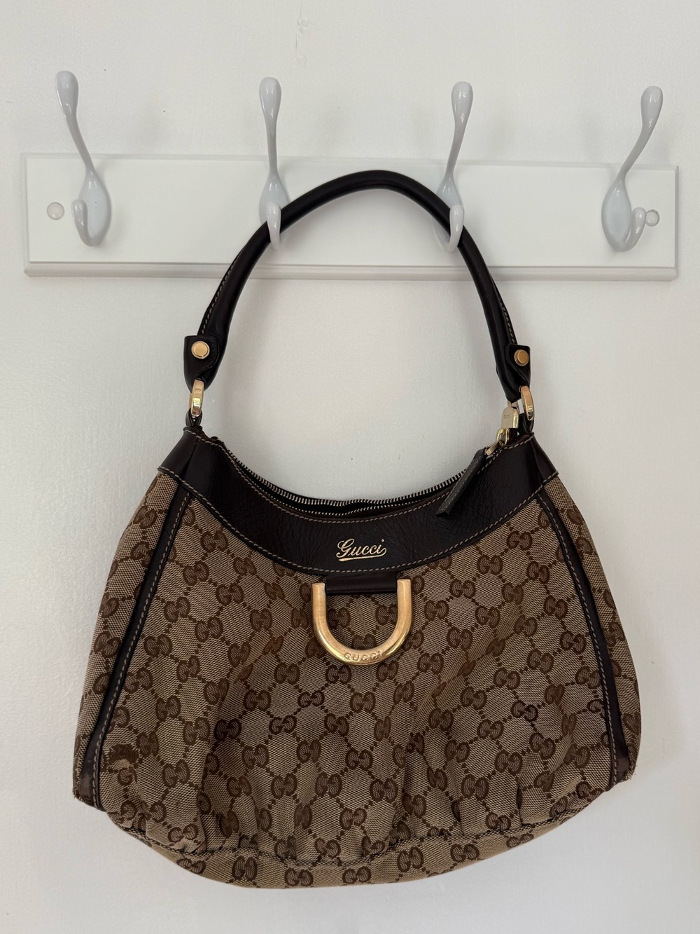 Vintage Gucci Monogram Abbey D-Ring Hobo 🤎